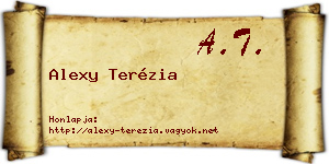 Alexy Terézia névjegykártya